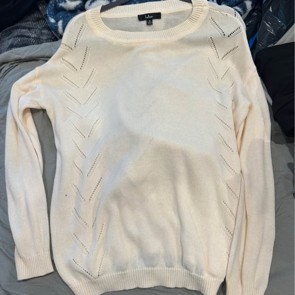 Lulu's Women's Cream Crew Neck Sweater
